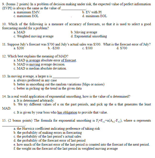 I. (26** pts in total) Multiple choice /short