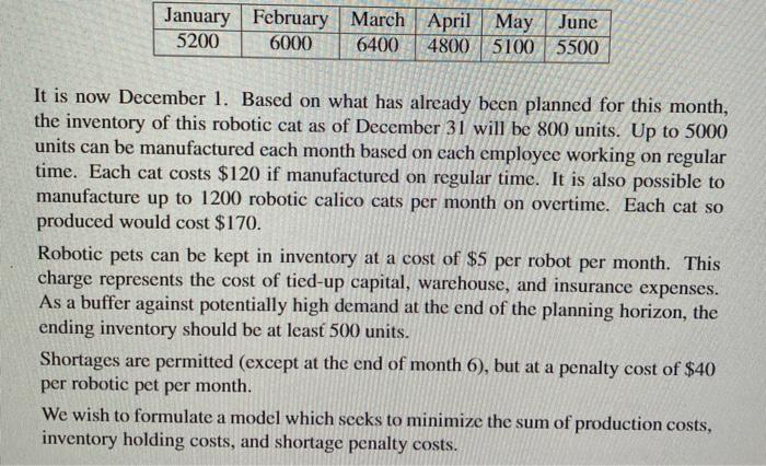 please use excel to answer this:) (a) Formulate