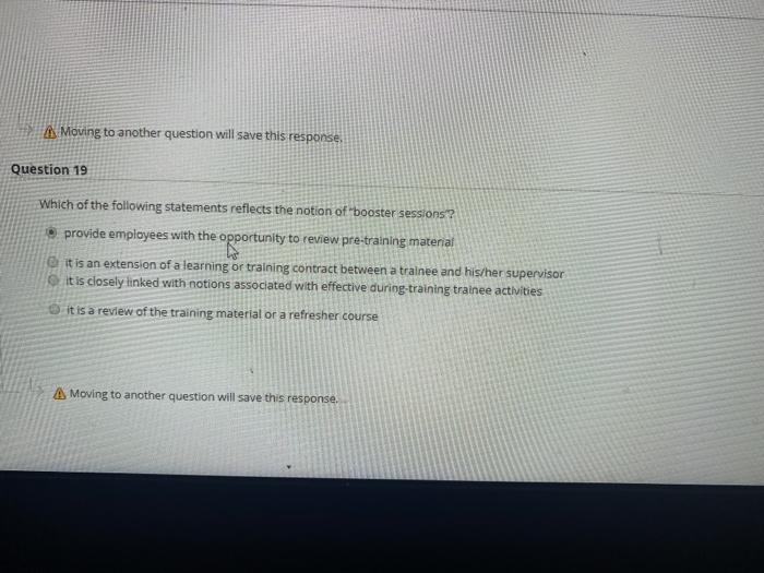 Moving to another question will save this