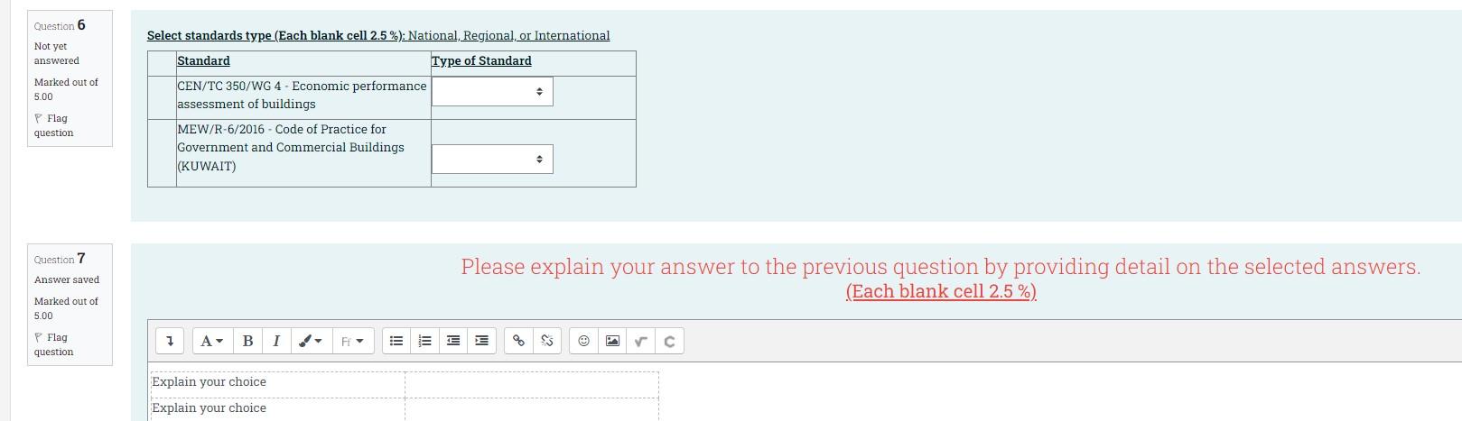 help , Type of standard ( need short explanation