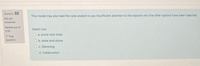 Question 29 In the case method, the burden, the