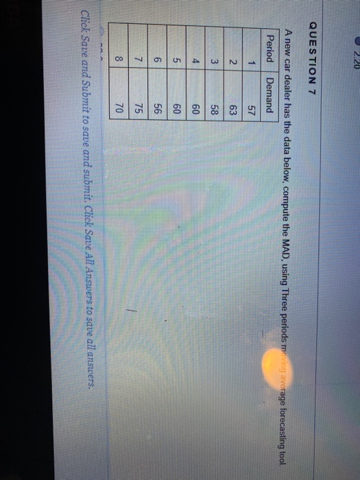 QUESTION 7 A new car dealer has the data below,