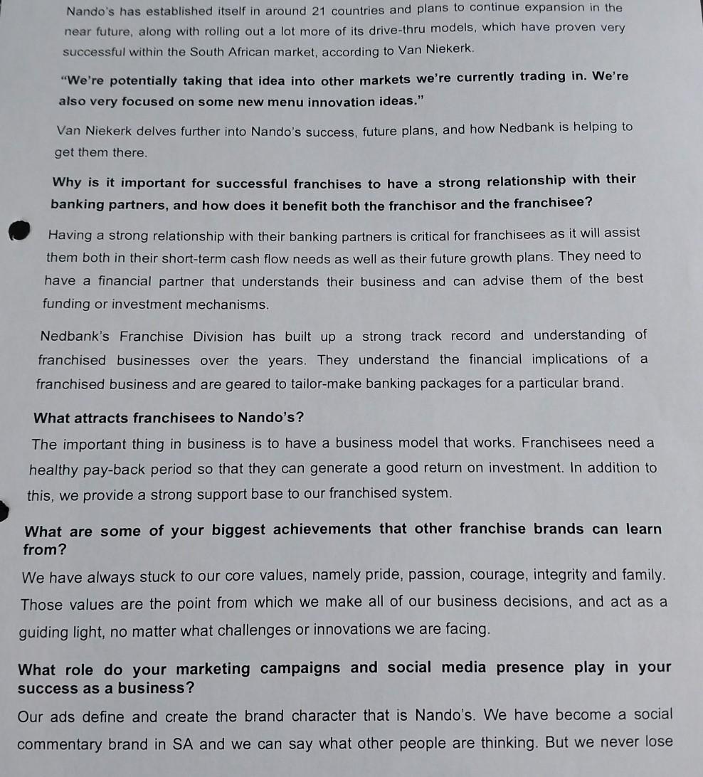 WHY NANDO'S IS CLUCKING ITS WAY TO THE TOP