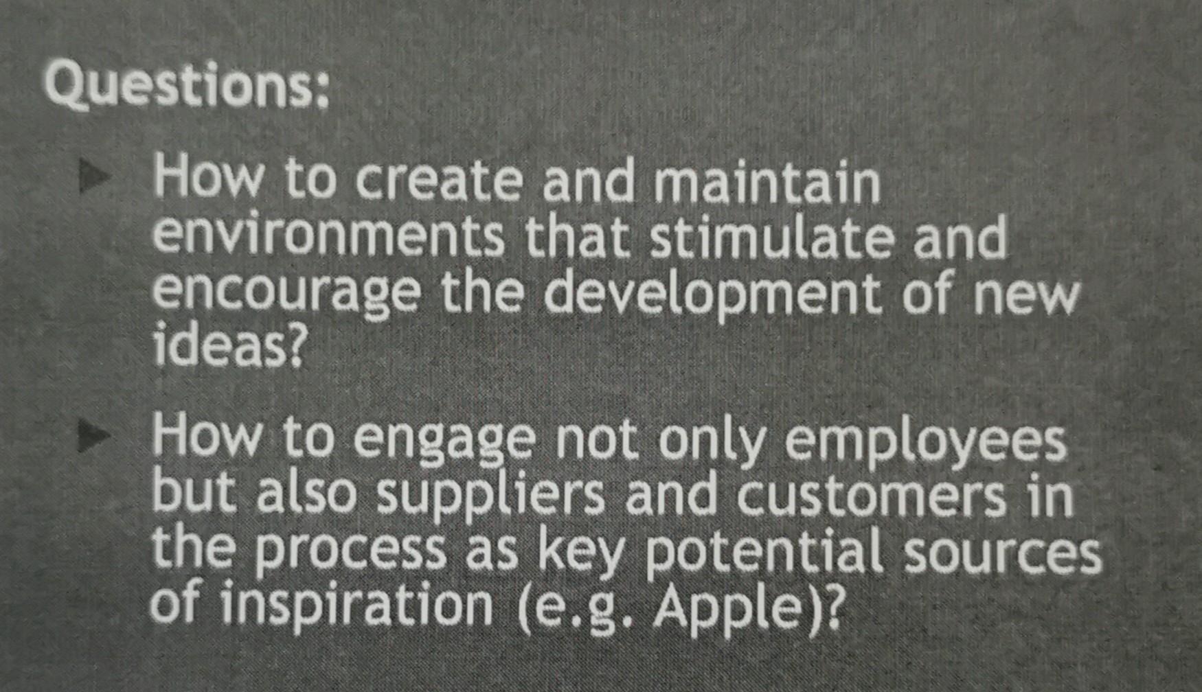 Questions: How to create and maintain