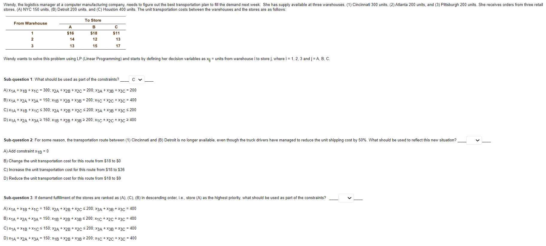 Wendy, the logistics manager at a computer