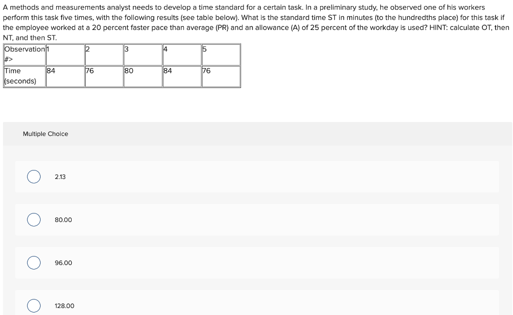 A methods and measurements analyst needs to