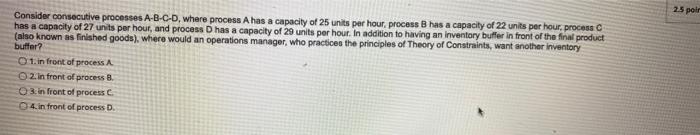 2.5 poll Consider consecutive processes A-B-C-D,