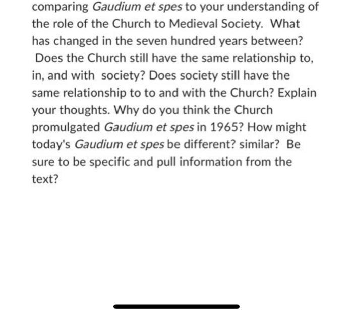 comparing Gaudium et spes to your understanding