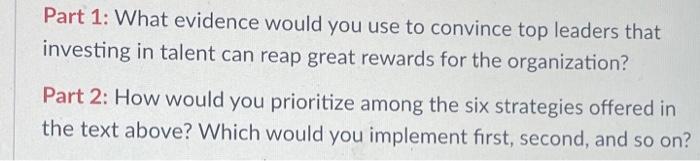 Part 1: What evidence would you use to convince