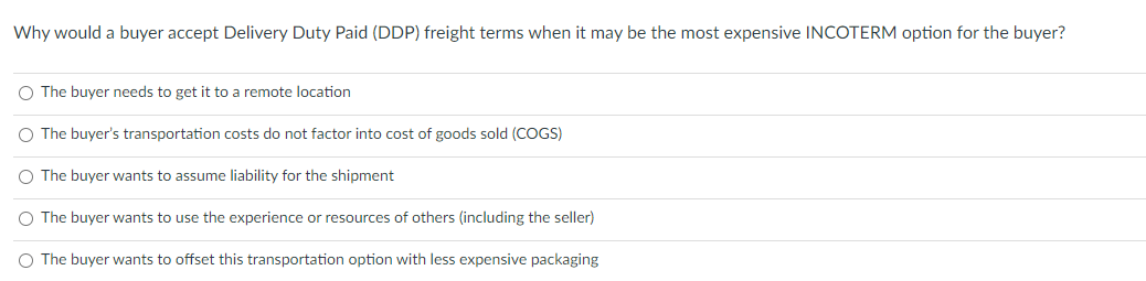 22. Under this freight designation in INCOTERMS,