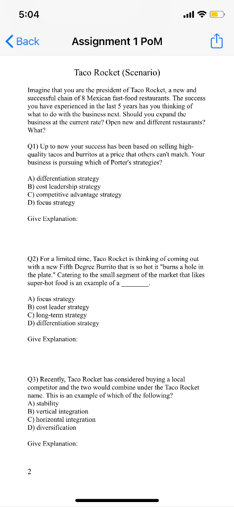 5:04 Back Assignment 1 POM Taco Rocket (Scenario)