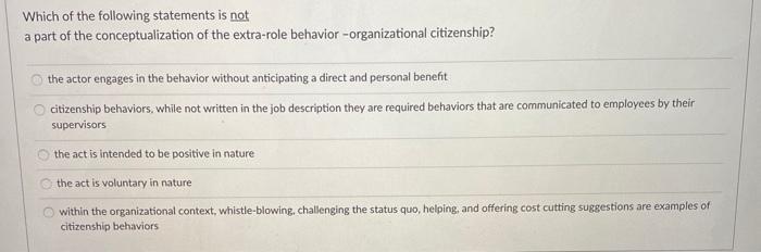 Which of the following statements is not a part