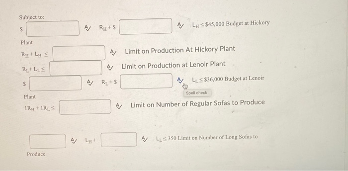 A company makes two types of sofas, regular and