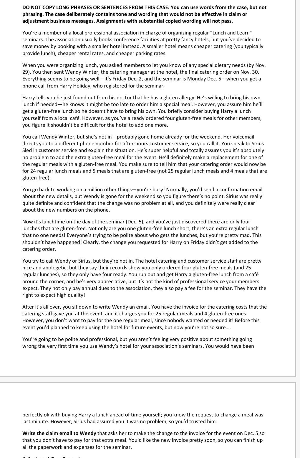 DO NOT COPY LONG PHRASES OR SENTENCES FROM THIS