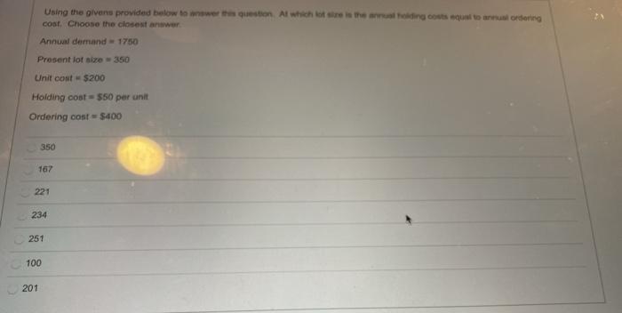 12. Using the givens provided below tower the