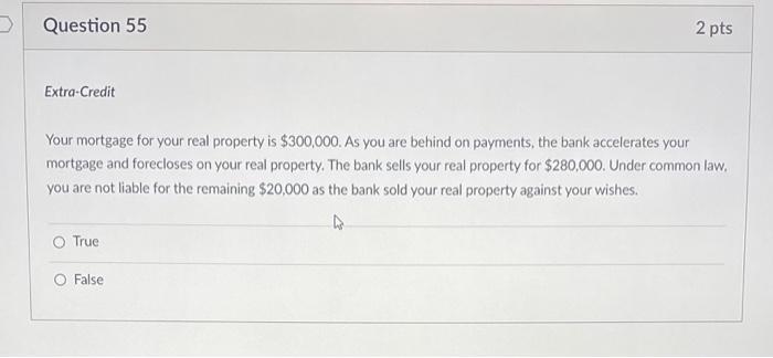 Question 53 2 pts Extra-Credit Multiple Answer