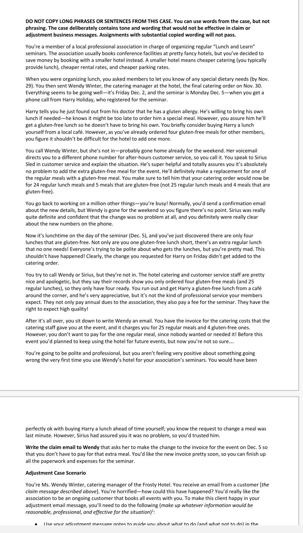 DO NOT COPY LONG PHRASES OR SENTENCES FROM THIS