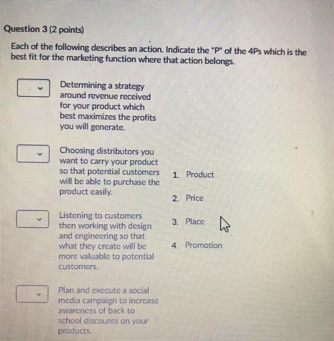 Question 2 (2 points) The book puts heavy