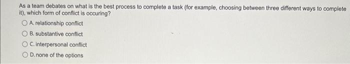 As a team debates on what is the best process to