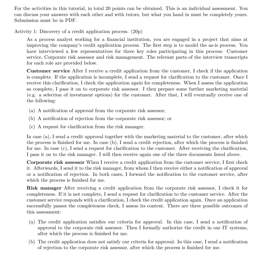 For the activities in this tutorial, in total 20