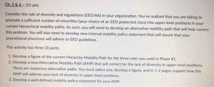 Ch. 2 & 6 - (25 pts) Consider the role of
