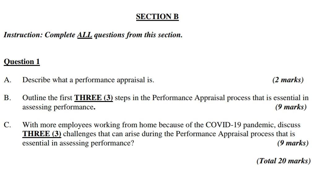 answer in detail please! SECTION B Instruction: