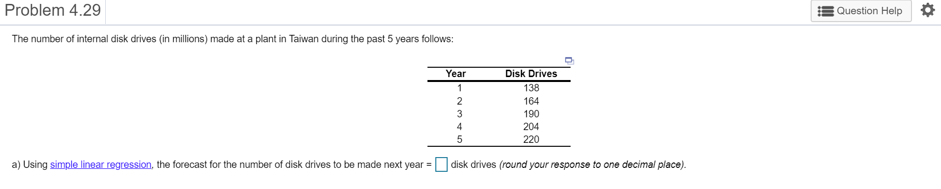 Problem 4.29 Question Help The number of internal