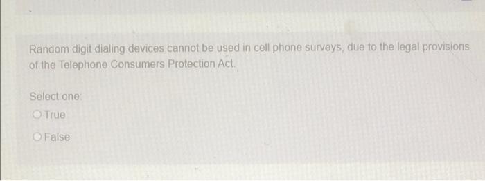 Random digit dialing devices cannot be used in