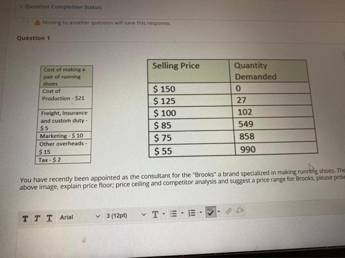 marketing Question Completion Status: Moving to