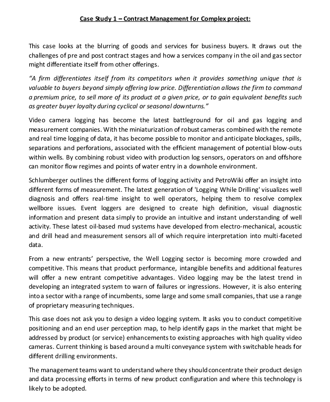 Case Study 1 - Contract Management for Complex