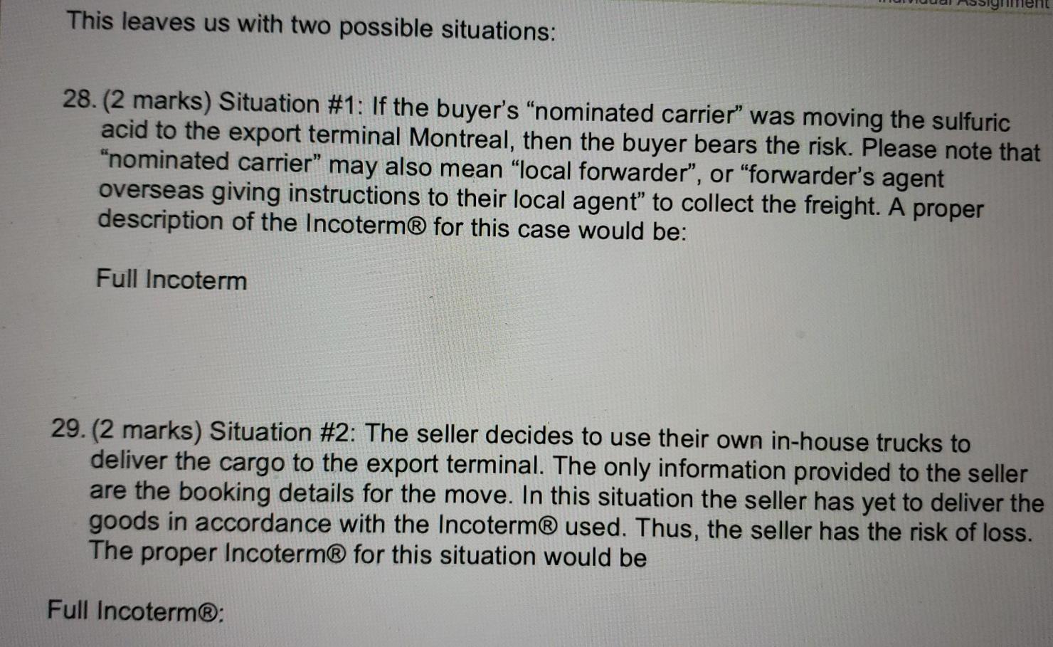 This leaves us with two possible situations: