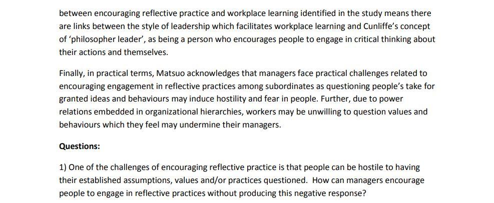 Case 1: The Link between Leadership and Learning: