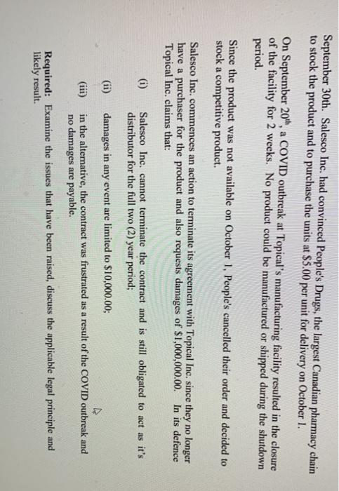 Question 3 Assume that the sale of Topical Inc.'s