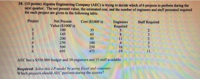 No paperwork please. Only use excel with Lp
