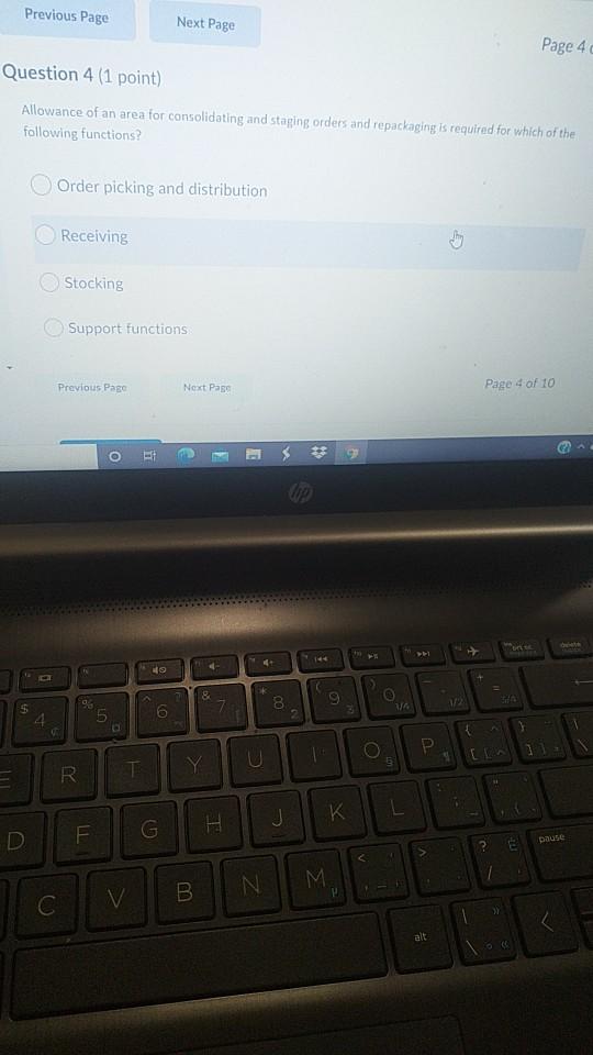 Question 4 (1 point) Allowance of an area for