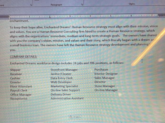 1. Based on the scenario provided to you, what