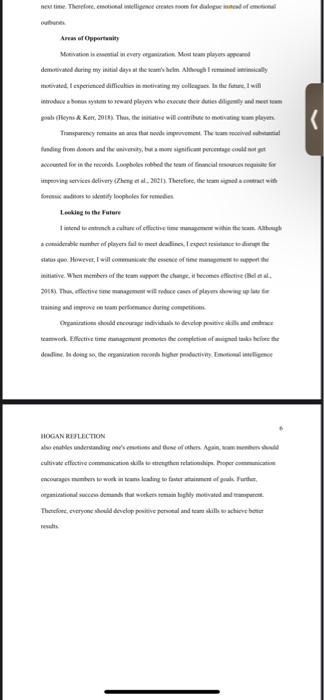 i need summary on this HOGAN REFLECTION 1