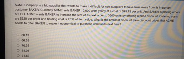 I need a clear step by step answer please :) ACME