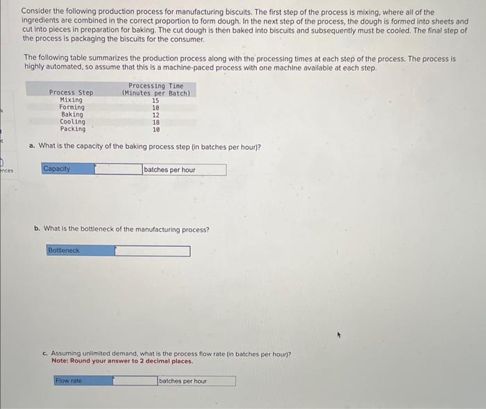 Consider the following production process for