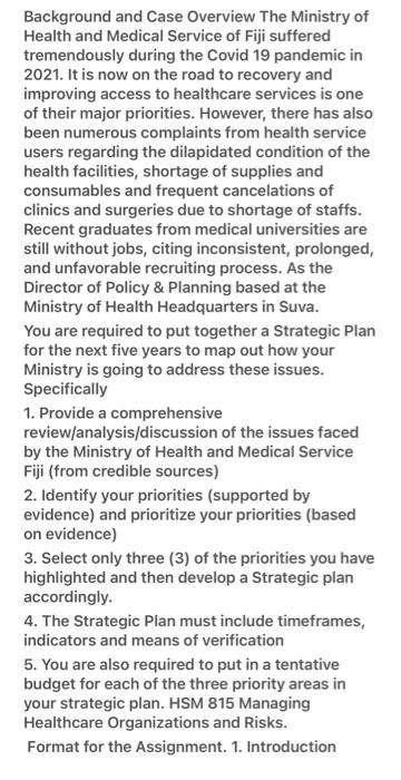 issues faced by Ministry of health Fiji in