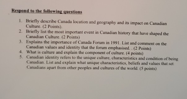 Respond to the following questions 1. Briefly