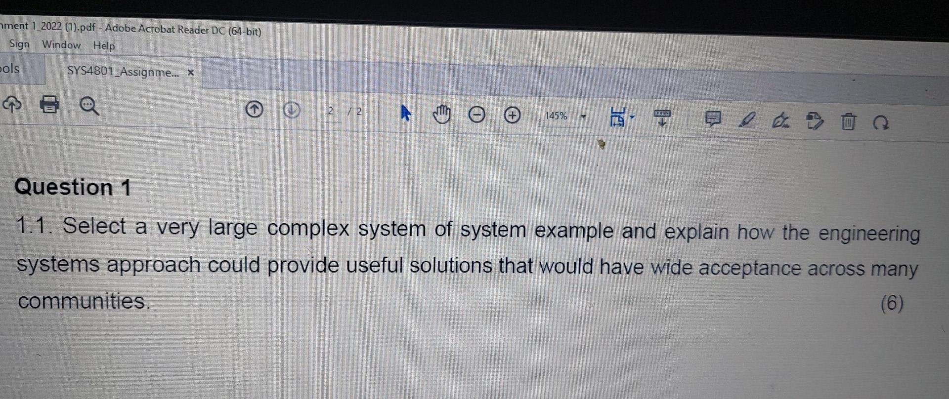 Question 1 1.1. Select a very large complex