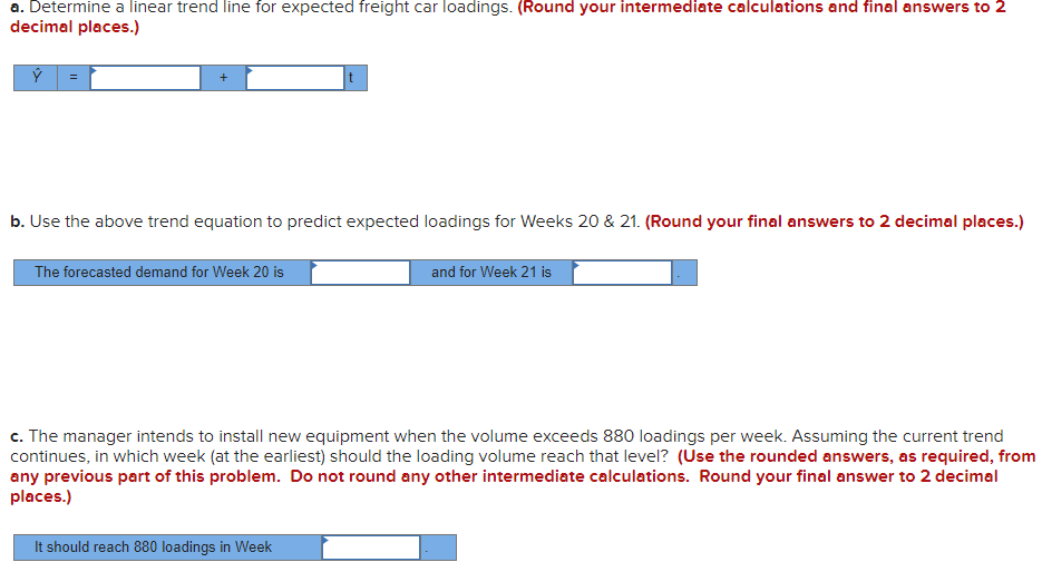 Freight car loadings over an 18-week period at a