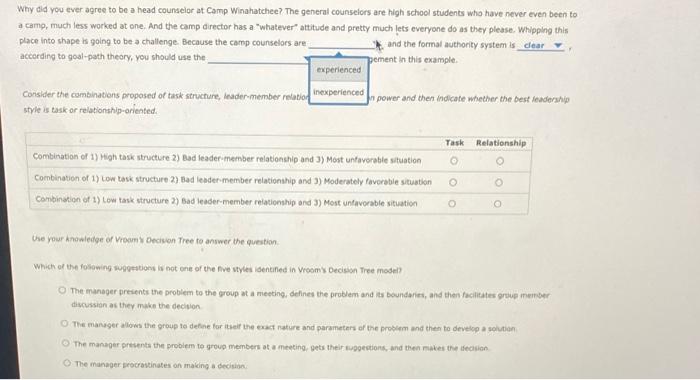 Why did you ever agree to be a head counselor at