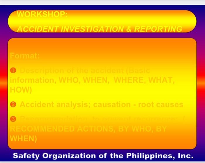 use any word documents Read Material on "Accident