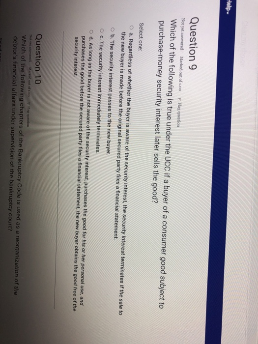 Help Question 9 Not yet answered Marked out of