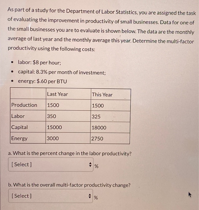 As part of a study for the Department of Labor