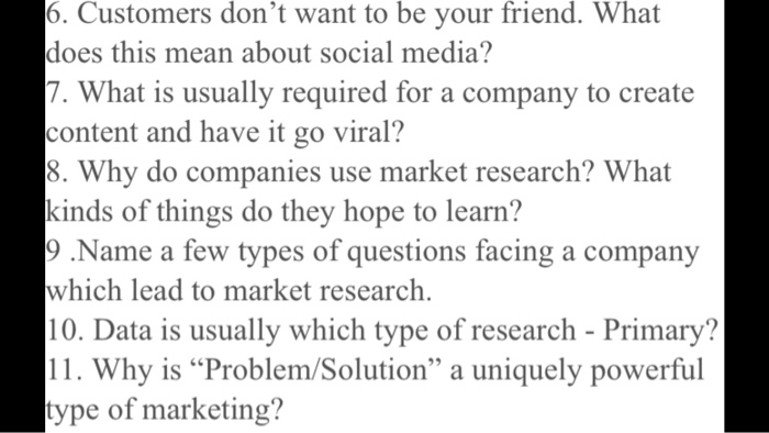 this is marketing class. thank 8. Why do