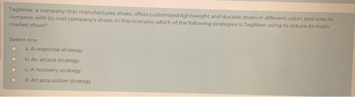 : Tag Wear, a company that manufactures shoes,