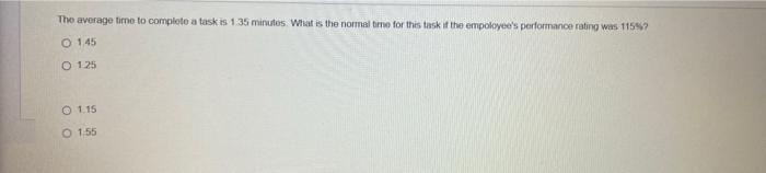 The average time to complete a task is 1.35